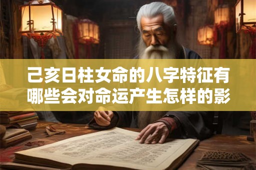 己亥日柱女命的八字特征有哪些会对命运产生怎样的影响