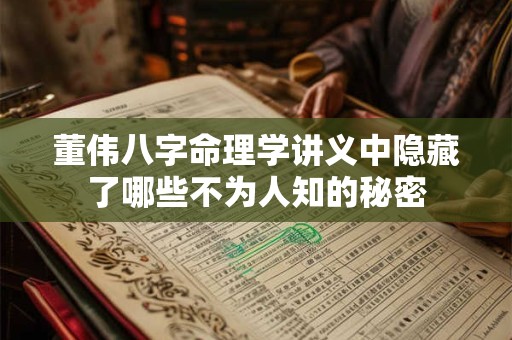董伟八字命理学讲义中隐藏了哪些不为人知的秘密