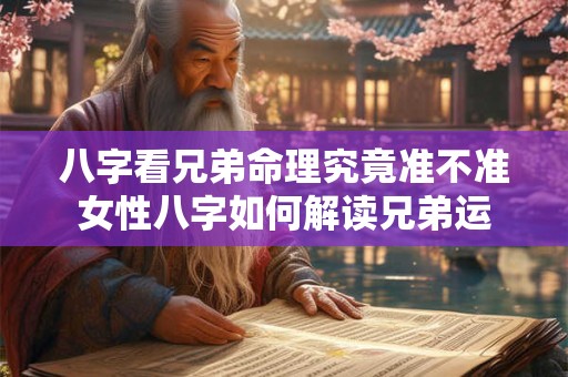八字看兄弟命理究竟准不准女性八字如何解读兄弟运