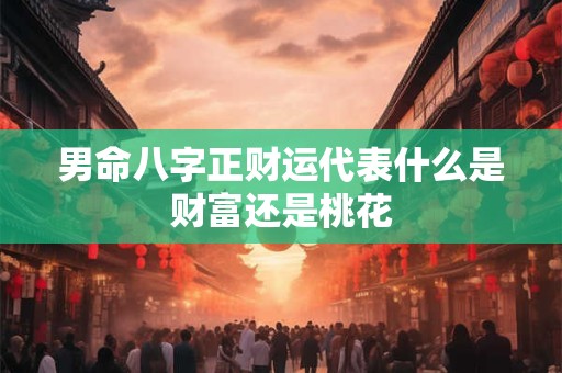 男命八字正财运代表什么是财富还是桃花