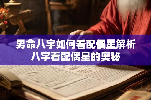 男命八字如何看配偶星解析八字看配偶星的奥秘