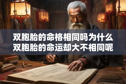 双胞胎的命格相同吗为什么双胞胎的命运却大不相同呢
