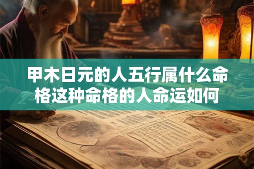 甲木日元的人五行属什么命格这种命格的人命运如何