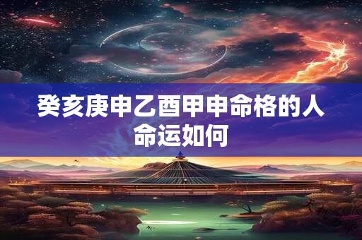 癸亥庚申乙酉甲申命格的人命运如何