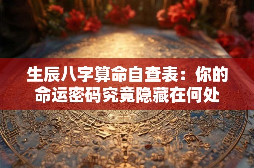 生辰八字算命自查表：你的命运密码究竟隐藏在何处