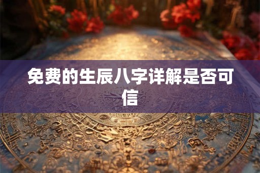 免费的生辰八字详解是否可信 免费的生辰八字详解是否可信