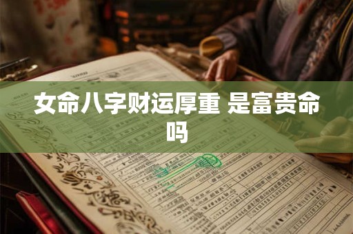 女命八字财运厚重 是富贵命吗