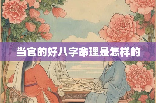 当官的好八字命理是怎样的
