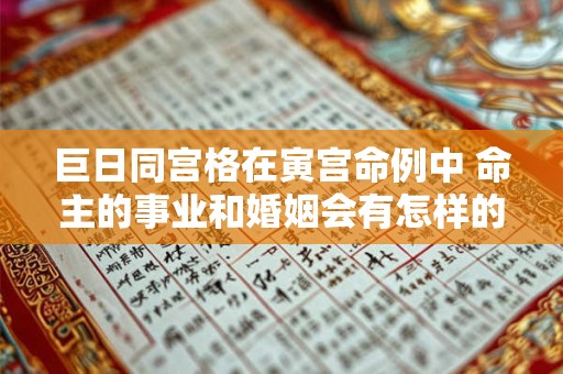 巨日同宫格在寅宫命例中 命主的事业和婚姻会有怎样的表现