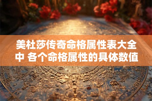 美杜莎传奇命格属性表大全中 各个命格属性的具体数值是多少