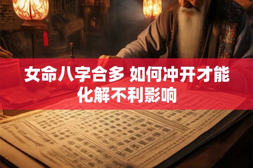 女命八字合多 如何冲开才能化解不利影响