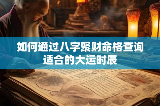 如何通过八字聚财命格查询适合的大运时辰