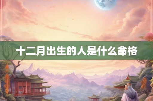 十二月出生的人是什么命格