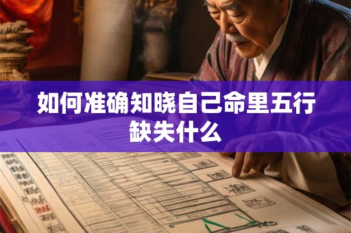 如何准确知晓自己命里五行缺失什么