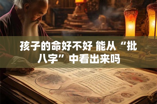 孩子的命好不好 能从“批八字”中看出来吗