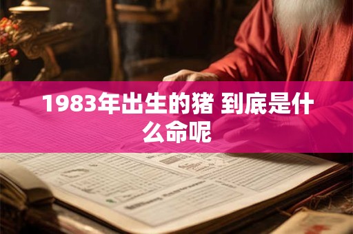 1983年出生的猪 到底是什么命呢