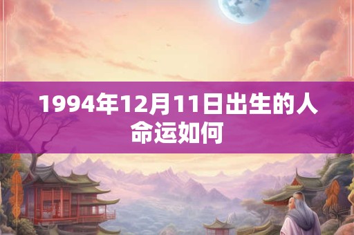 1994年12月11日出生的人命运如何