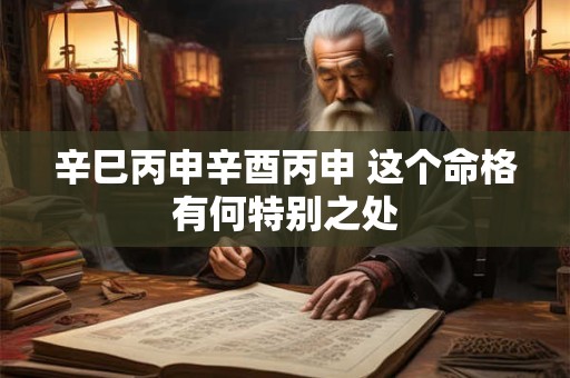 辛巳丙申辛酉丙申 这个命格有何特别之处