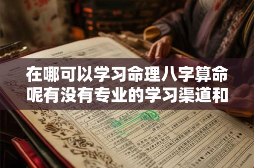 在哪可以学习命理八字算命呢有没有专业的学习渠道和机构