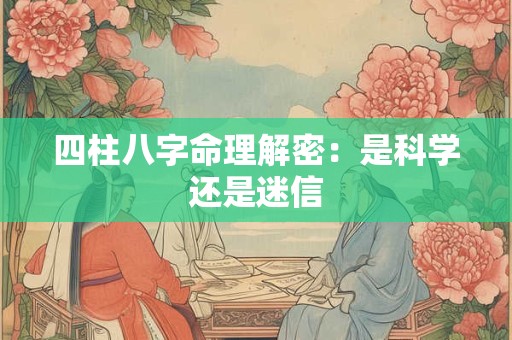 四柱八字命理解密：是科学还是迷信