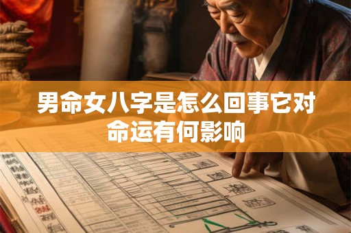 男命女八字是怎么回事它对命运有何影响
