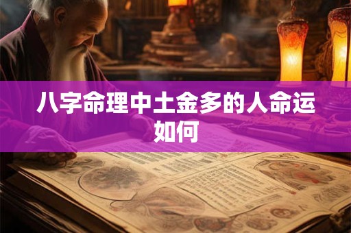 八字命理中土金多的人命运如何