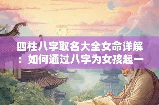 四柱八字取名大全女命详解：如何通过八字为女孩起一个吉祥的名字