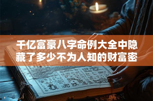 千亿富豪八字命例大全中隐藏了多少不为人知的财富密码