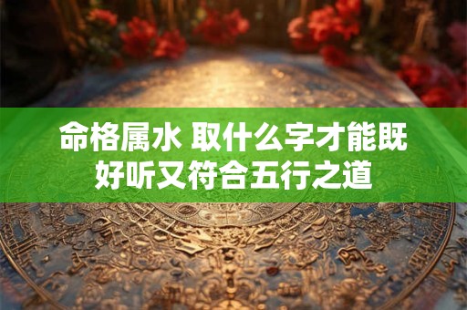 命格属水 取什么字才能既好听又符合五行之道