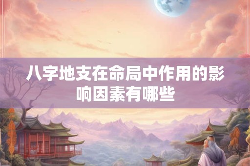 八字地支在命局中作用的影响因素有哪些 八字地支在命局中作用的影响因素有哪些