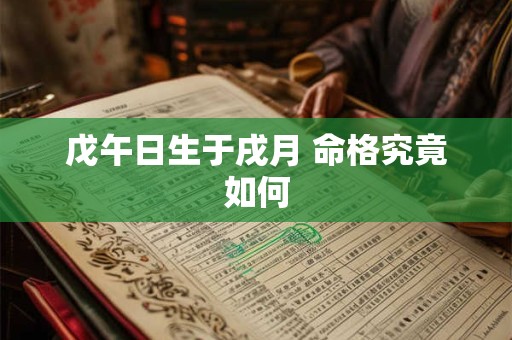 戊午日生于戌月 命格究竟如何