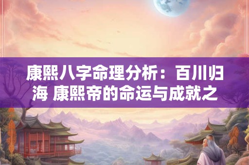 康熙八字命理分析：百川归海 康熙帝的命运与成就之谜