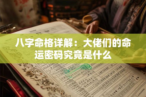 八字命格详解：大佬们的命运密码究竟是什么