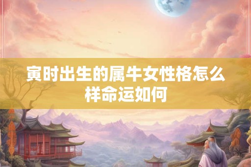 寅时出生的属牛女性格怎么样命运如何
