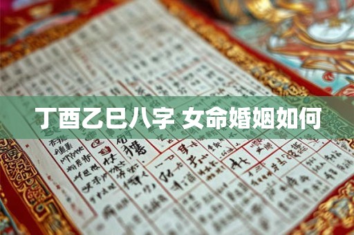 丁酉乙巳八字 女命婚姻如何