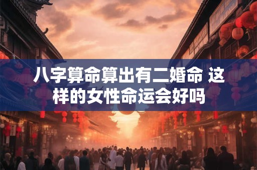 八字算命算出有二婚命 这样的女性命运会好吗