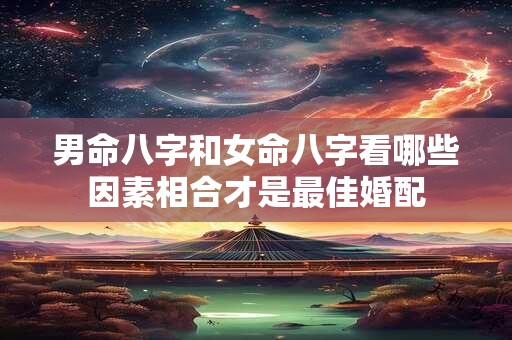 男命八字和女命八字看哪些因素相合才是最佳婚配