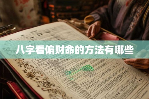 八字看偏财命的方法有哪些