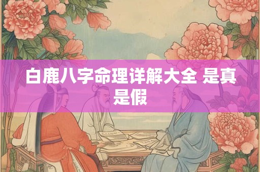 白鹿八字命理详解大全 是真是假