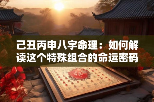 己丑丙申八字命理：如何解读这个特殊组合的命运密码