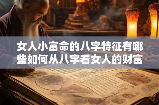 女人小富命的八字特征有哪些如何从八字看女人的财富运势