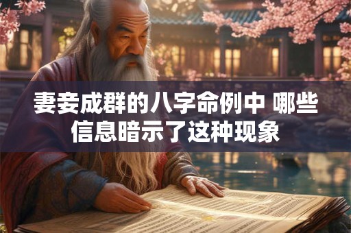 妻妾成群的八字命例中 哪些信息暗示了这种现象