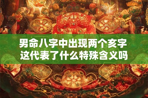 男命八字中出现两个亥字 这代表了什么特殊含义吗