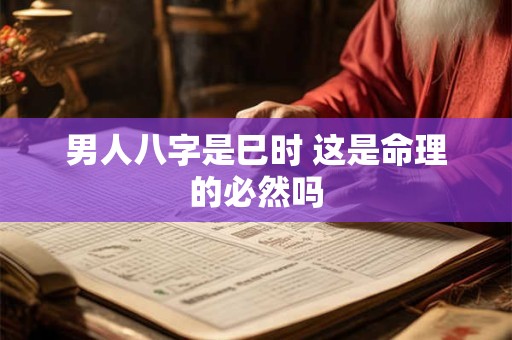 男人八字是巳时 这是命理的必然吗