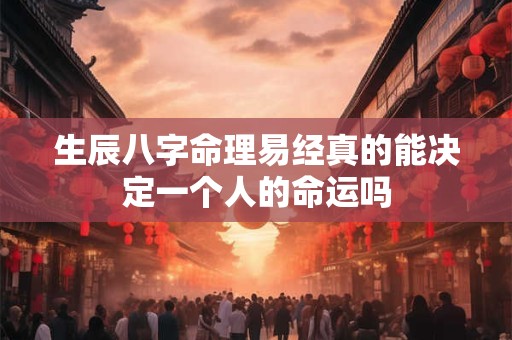 生辰八字命理易经真的能决定一个人的命运吗