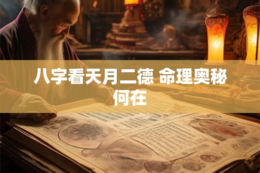八字看天月二德 命理奥秘何在