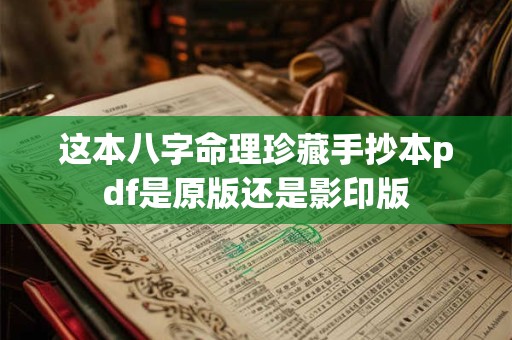 这本八字命理珍藏手抄本pdf是原版还是影印版