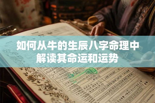 如何从牛的生辰八字命理中解读其命运和运势