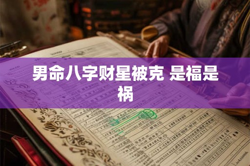 男命八字财星被克 是福是祸