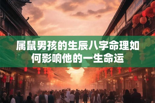属鼠男孩的生辰八字命理如何影响他的一生命运